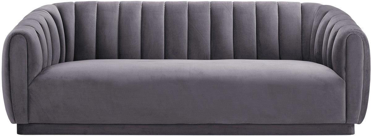 Arnold Grey Velvet Sofa - Euro Living Furniture